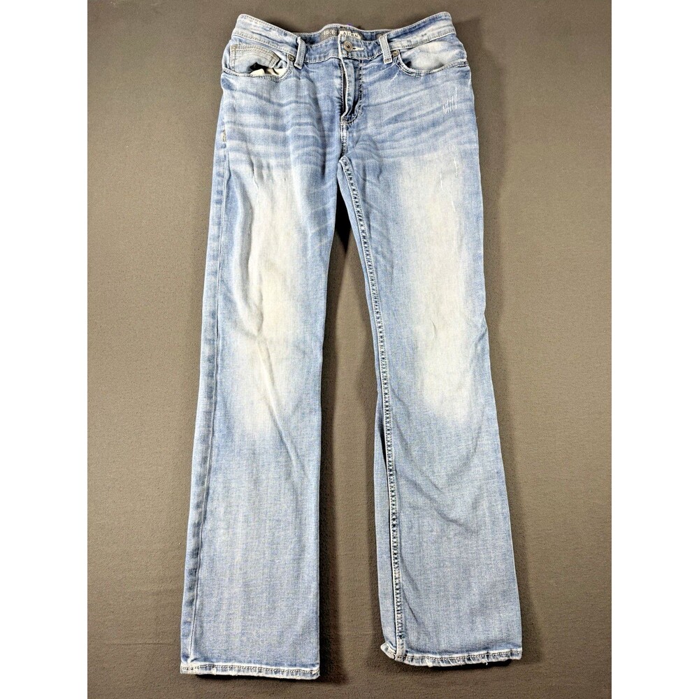 BKE Aiden Jeans Mens 31x30 Blue Slim Bootcut Medium Wash Stretch Distressed